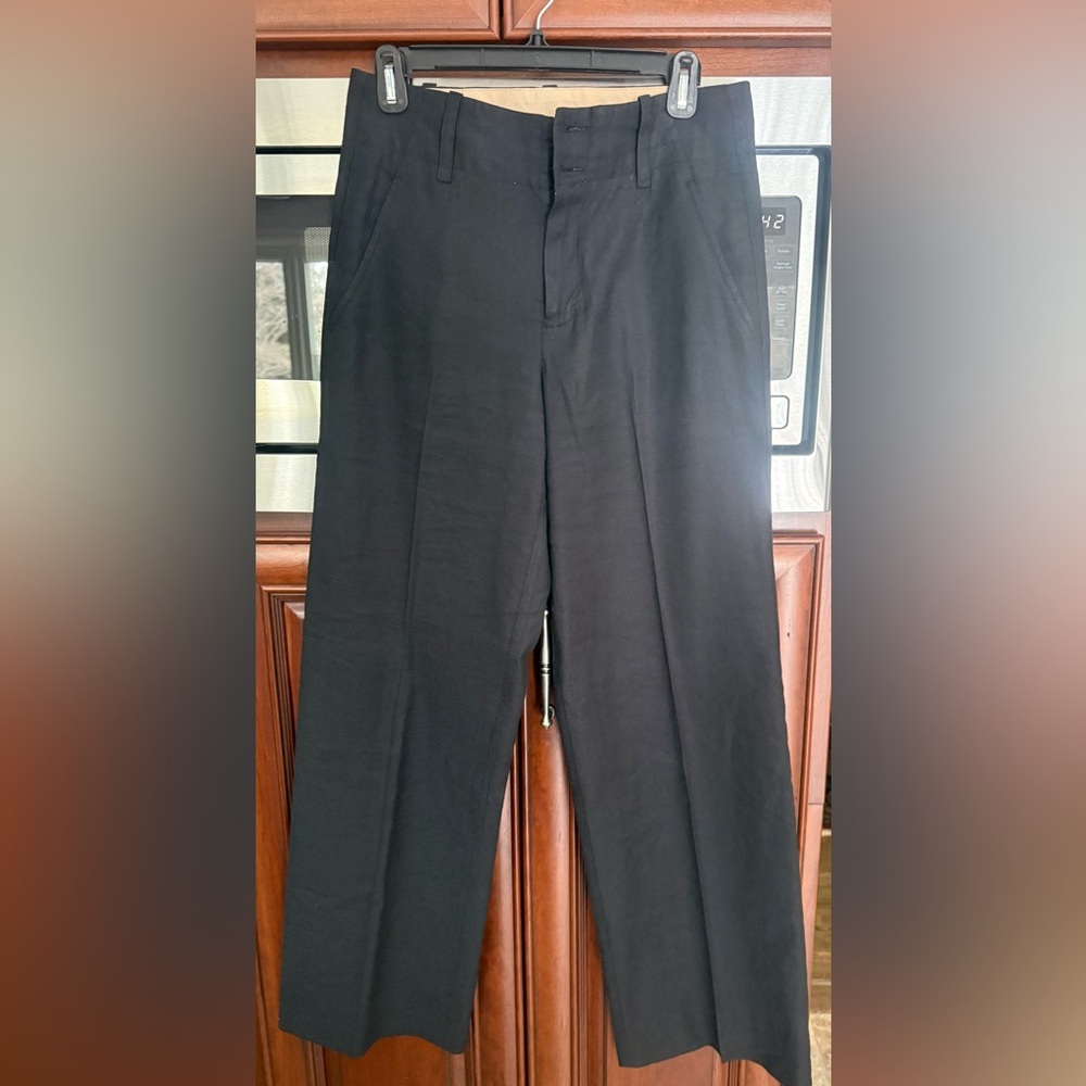 VINCE Black Linen Wide Leg Trousers NWOT